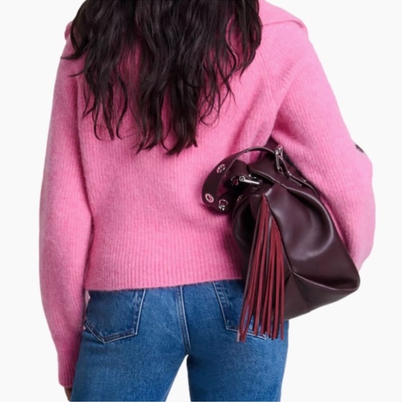 Maje Myzip Pink Wool Cardigan Size XS - Picture 6 of 7